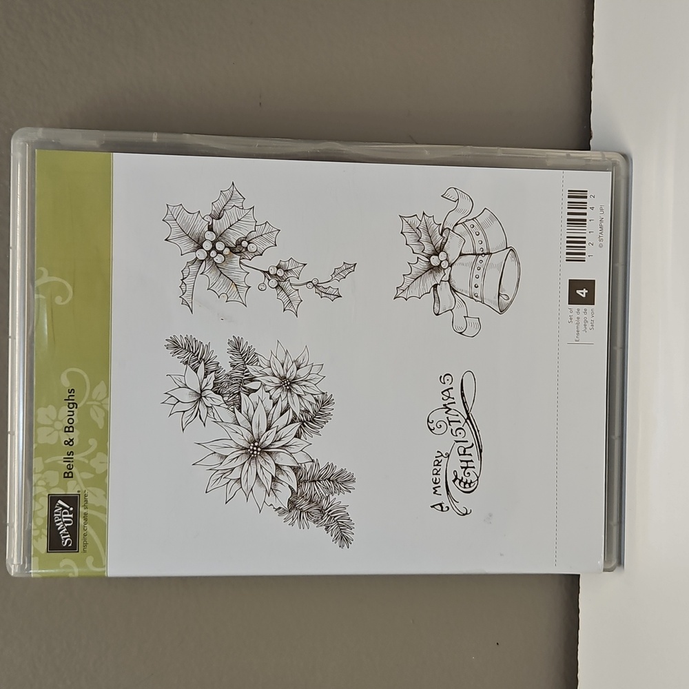 Bells & Boughs rubber cling stamp set